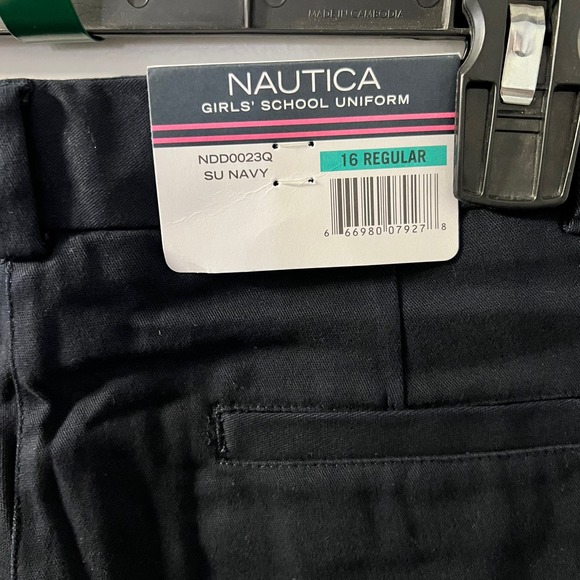 Girls Nautica Straight Leg Uniform Pants, Navy Size 16R - Picture 4 of 5